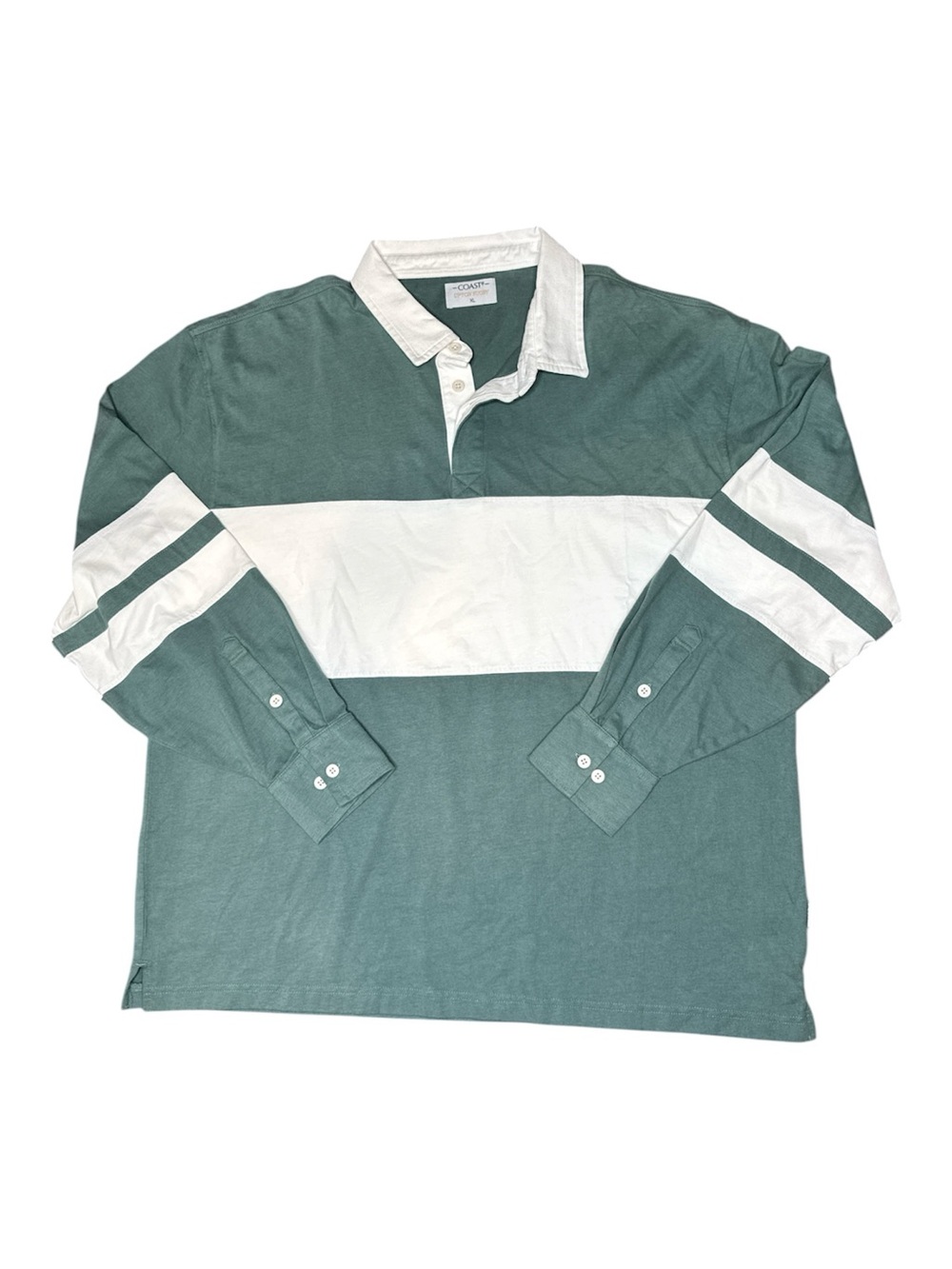 Coast Upton Rugby Shirt in Silverpine Green and Bone White - Picture 3 of 8